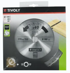 Discount TIVOLY 1 lame de scie circulaire Ø190 al 20-40 dents