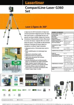 Sale LASERLINER Laser à lignes de 360° CompactLine-Laser G360 Set
