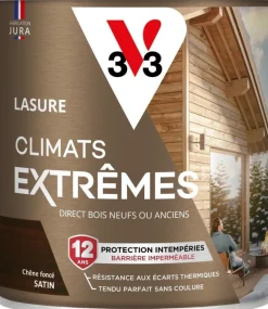 Discount V33 Lasure bois climats extrêmes chêne foncé 0,75L