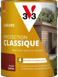 Discount V33 Lasure bois extérieur protection classique acajou 5L