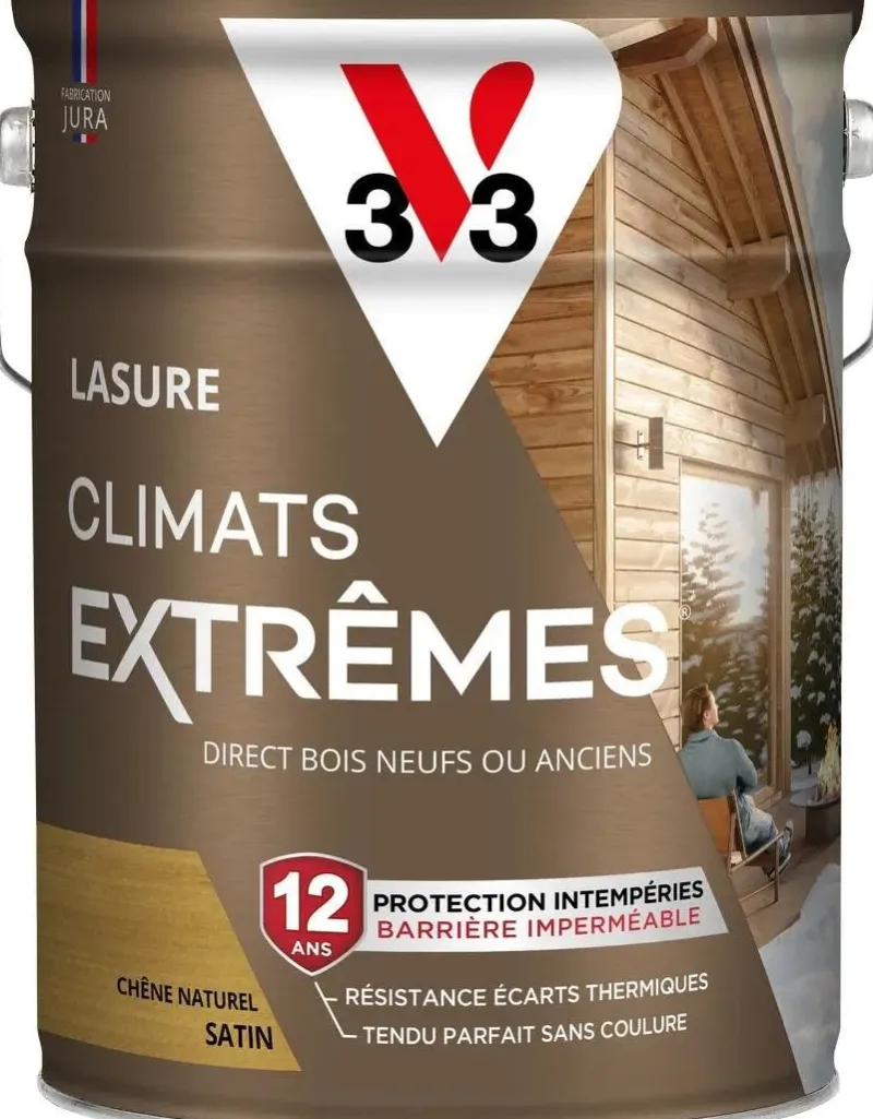 Clearance V33 Lasure extérieure Climats Extrêmes 12 ans chêne naturel 2,5L