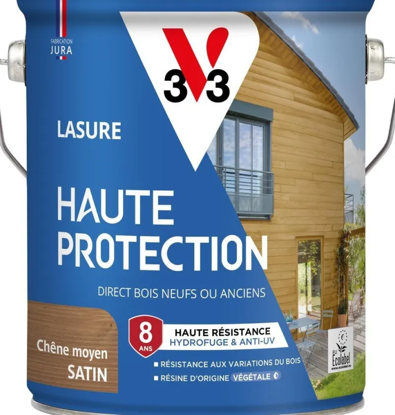 Hot V33 Lasure haute protection biosourcée chêne moyen 2,5L