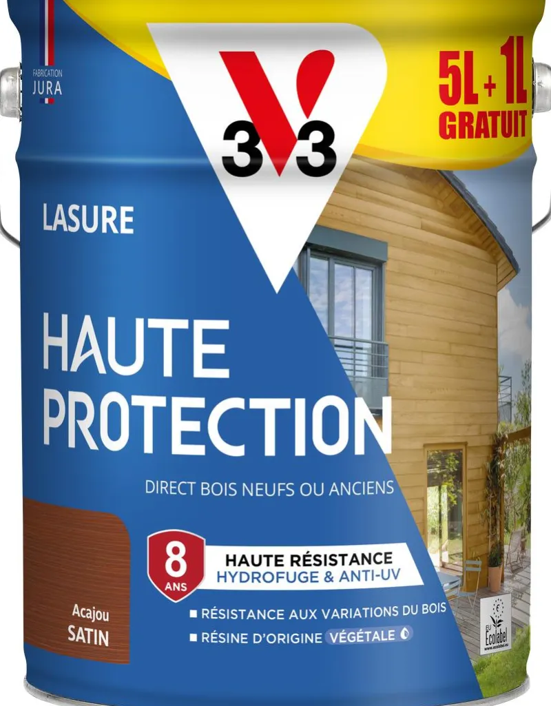Hot V33 Lasure haute protection biosourcée acajou 6L