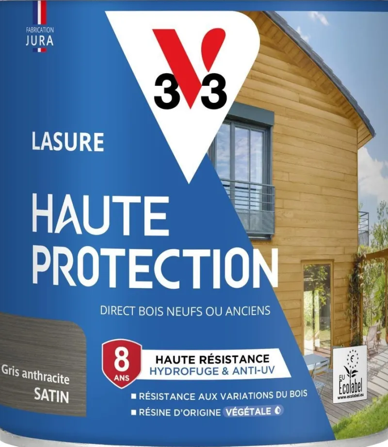 Sale V33 Lasure haute protection biosourcée anthracite 0,75L