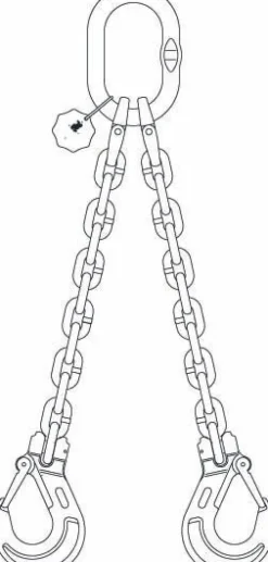 New ID MAT Élingue chaîne 2 brins ajustable 2,8T 2m grade 80