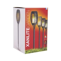 XANLITE Lot 4 mini piquets sol LED IP44 effet flamme auto 8h 2700k