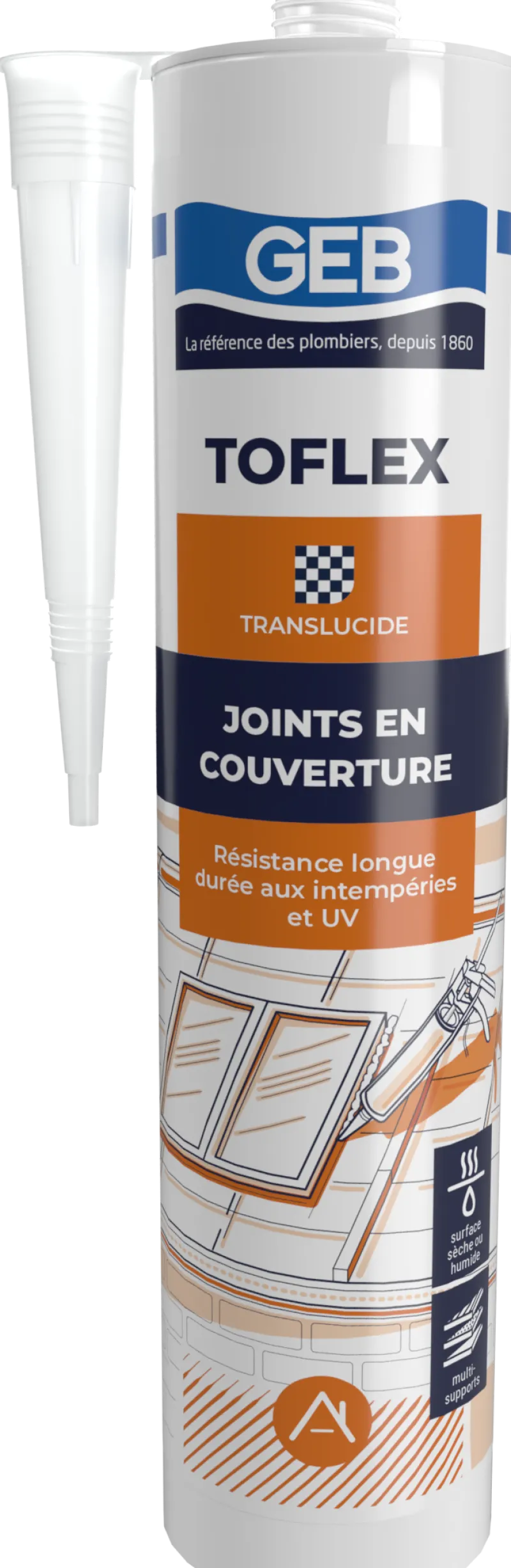 Outlet GEB Mastic caoutchouc Toflex translucide 310 ml