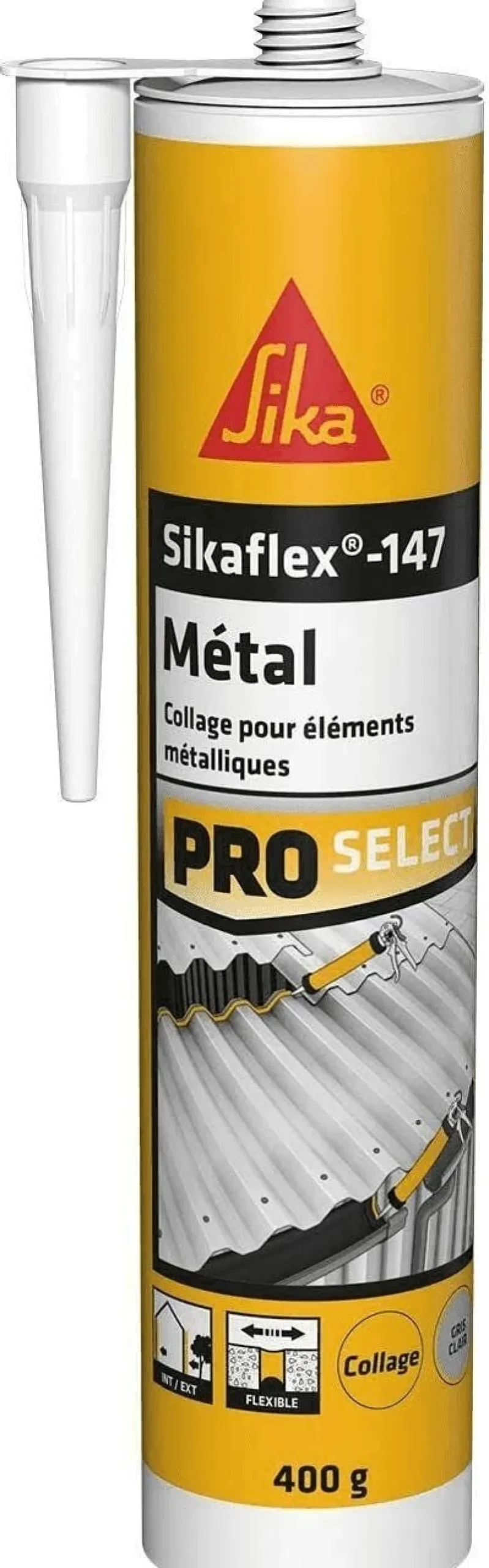 Discount SIKA Mastic colle flex -147 Métal gris clair - 400g
