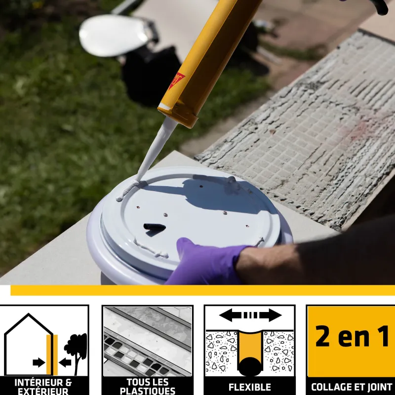 Outlet SIKA Mastic colle flex -141 PVC gris - 410g