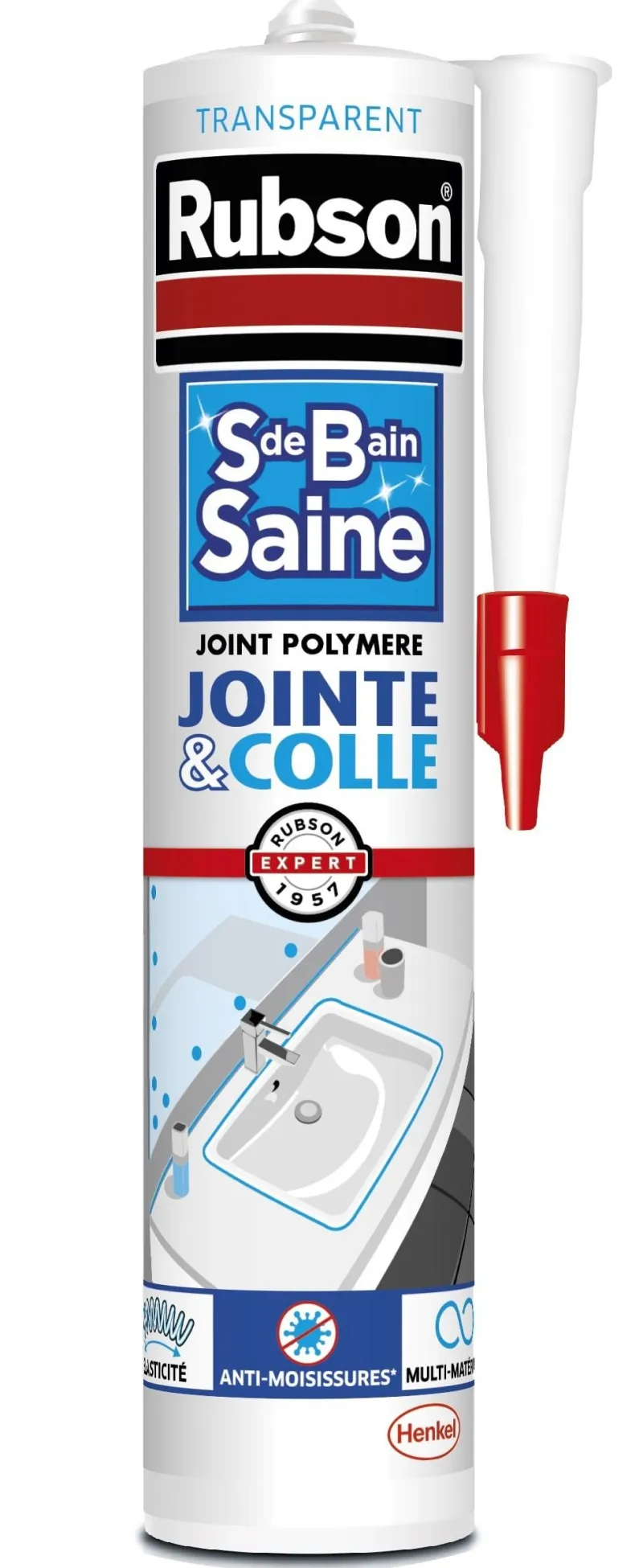 RUBSON Mastic sanitaire Jointe et Colle transparent 280ml