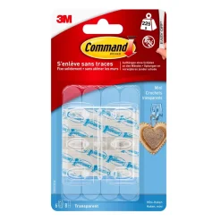Clearance 3M Mini crochet adhésif transparent (x6)