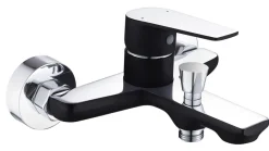 Online EDOUARD ROUSSEAU Mitigeur bain douche Oolong chromé noir ROUSSEAU