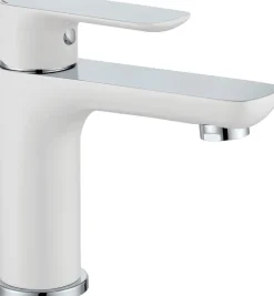 Online EDOUARD ROUSSEAU Mitigeur lavabo Milk chromé blanc ROUSSEAU