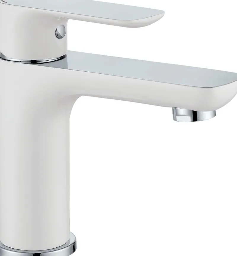 Online EDOUARD ROUSSEAU Mitigeur lavabo Milk chromé blanc ROUSSEAU