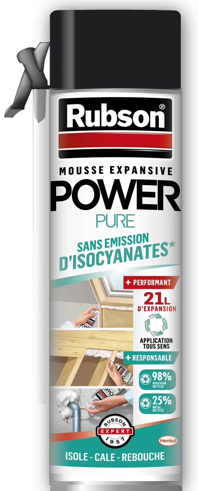 Outlet RUBSON Mousse expansive Power Pure 500 ml (jusqu'à 21l) blanc