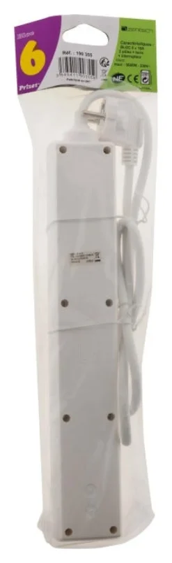Online ZENITECH Multiprise bloc 6 prises blanc