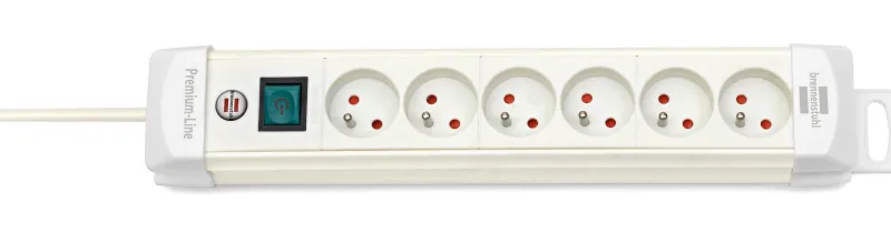 Outlet BRENNENSTUHL Multiprise électrique Premium Plus 6 prises, 3 m blanc
