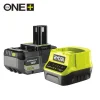 RYOBI Pack batterie 18V Litihium+ 5,0 Ah compacte + chargeur