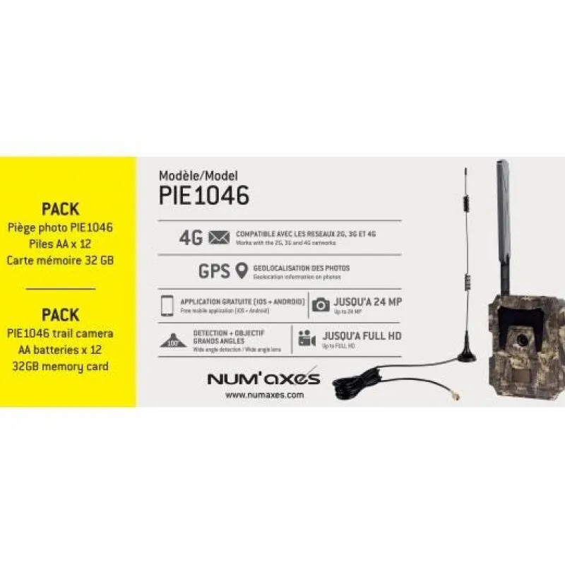 Online NUM'AXES Pack piège photographique PIE1046 + 12 piles + Carte mémoire