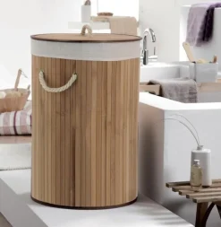 Sale Panier à linge en bambou