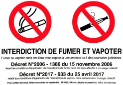 Discount CHAPUIS Panneau de signalisation "Interdiction de fumer et vapoter"