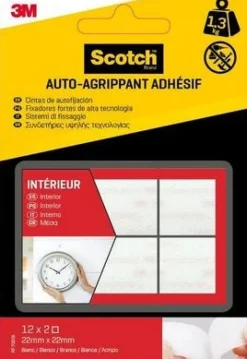 Best 3M Pastille agrippante adhésive blanc 22x22mm