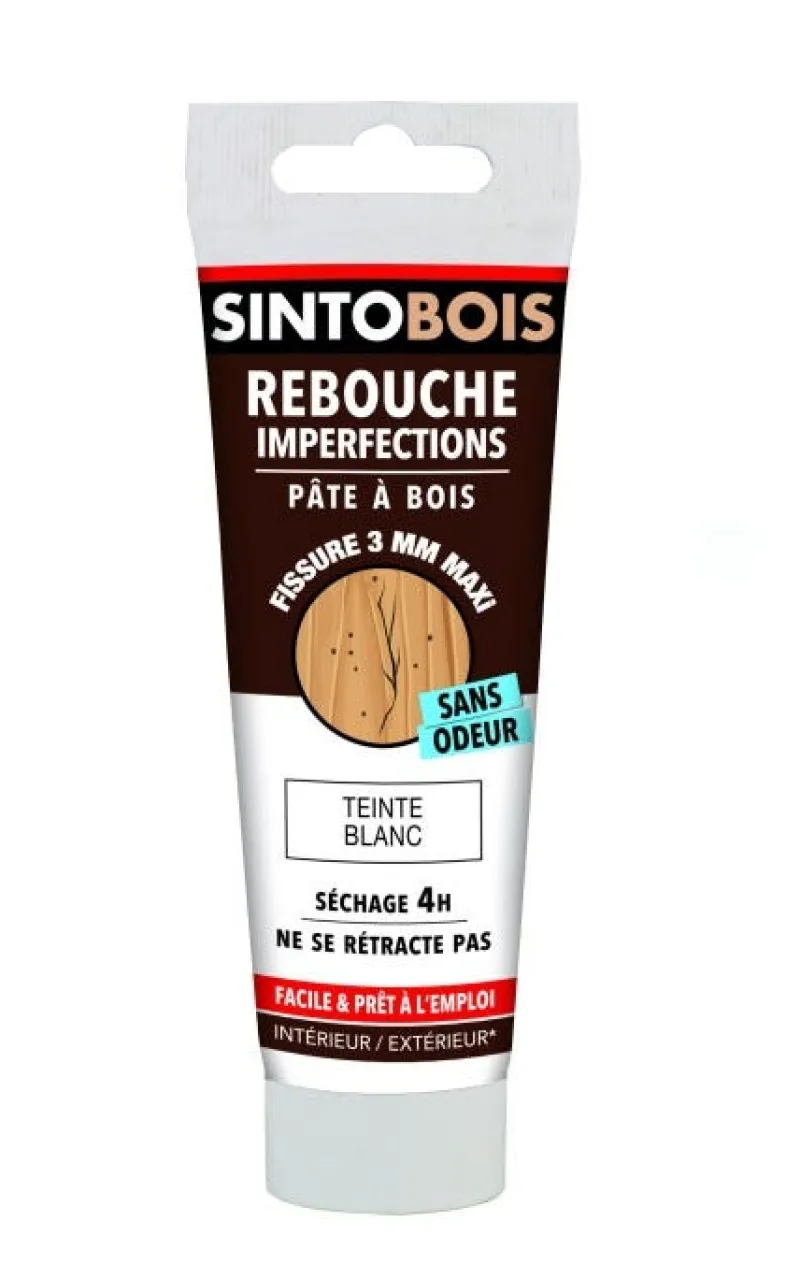 Best SINTO Pate à bois à l'eau 80g blanc