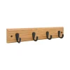 Outlet Patère bambou 4 crochets zamak noir MDF bambou