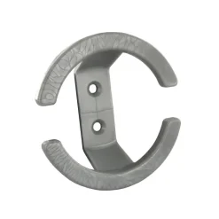 Outlet Patère éco 1 tête et 1 crochet 90x90x33mm plastique gris