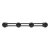 Clearance Patère fixe ronde champignon 4 têtes acier noir mat