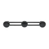 Patère fixe ronde champignon 3 têtes acier noir mat