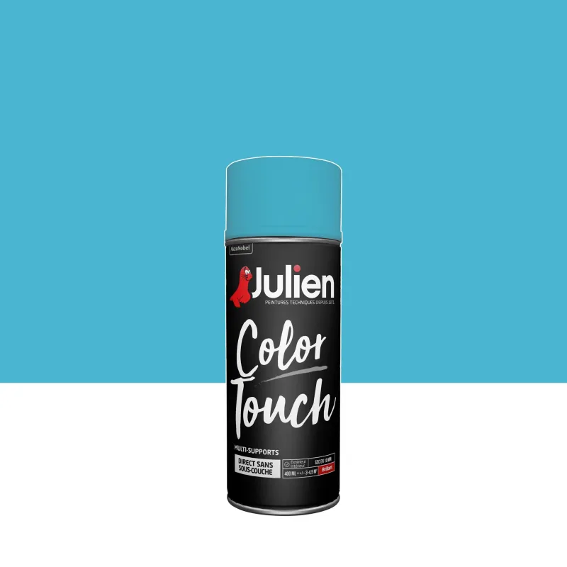 Clearance JULIEN Peinture Aérosol Color Touch Brillant Bleu Caraibes 400 ml