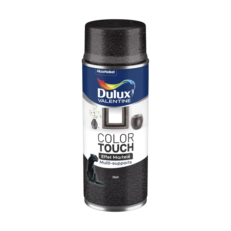 Outlet DULUX VALENTINE Peinture aérosol color touch effet martelé noir 400ml