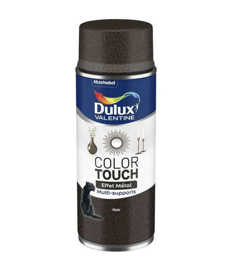Hot DULUX VALENTINE Peinture aérosol color touch effet noir métallisé 400ml