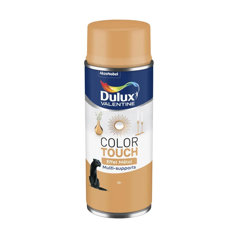 New DULUX VALENTINE Peinture aérosol color touch effet métal or 400ml