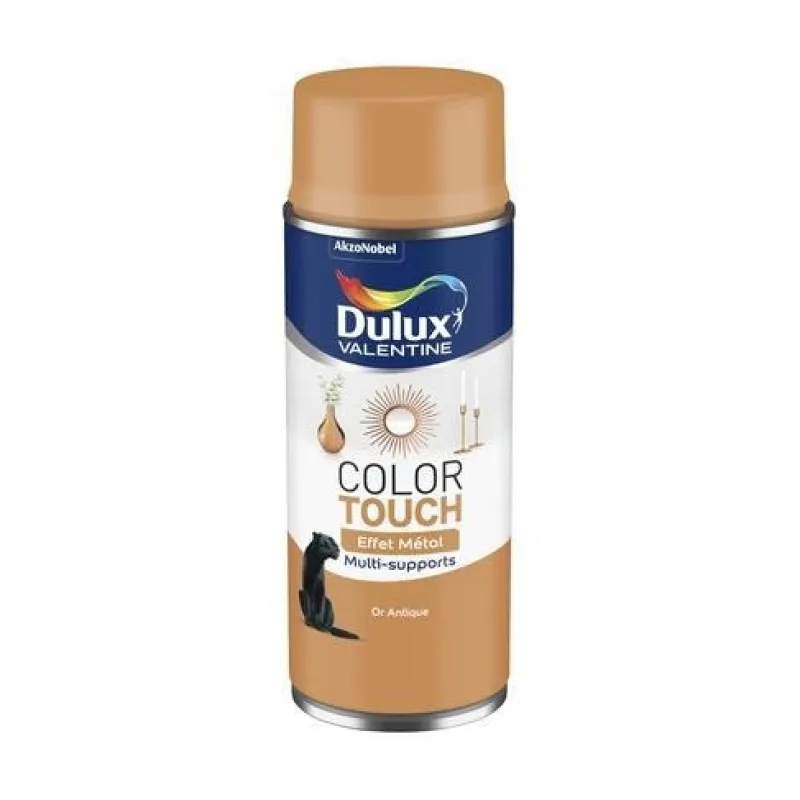 DULUX VALENTINE Peinture aérosol Color Touch Effet Métal Or Antique 400ml
