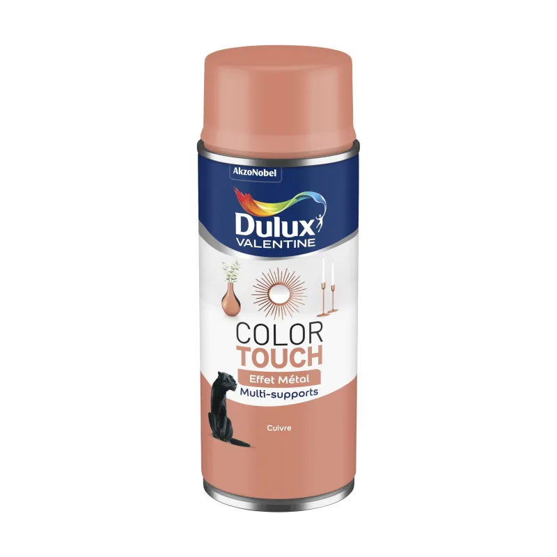 DULUX VALENTINE Peinture aérosol color touch effet métal cuivre 400ml