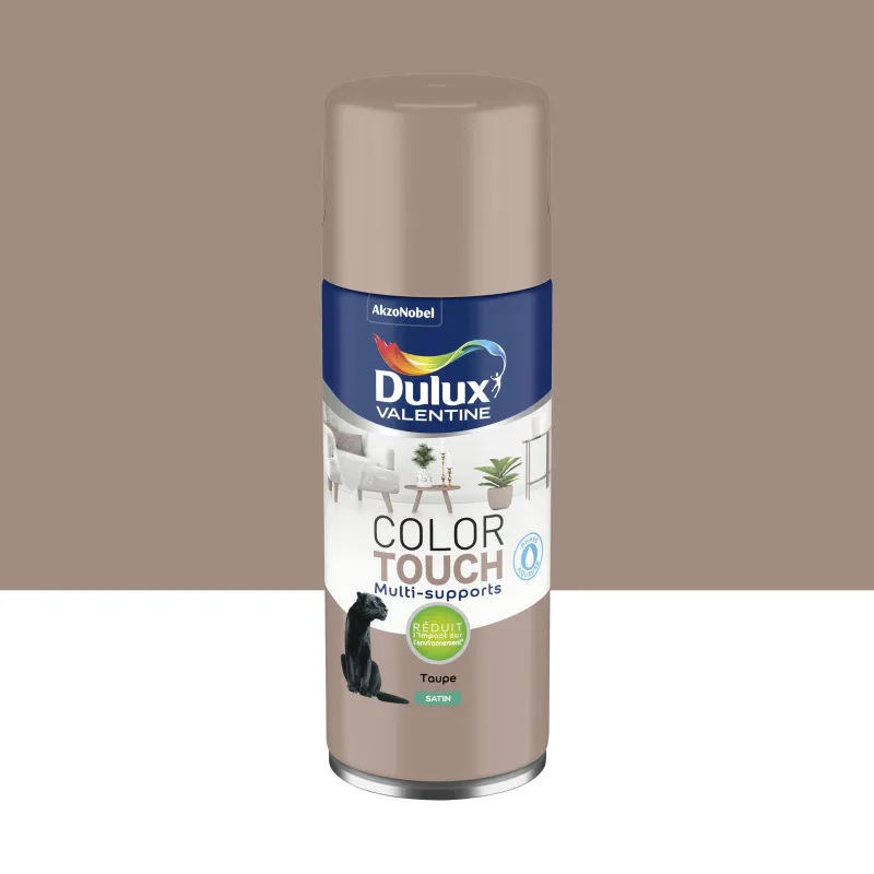 Outlet DULUX VALENTINE Peinture aérosol color touch satin taupe 400ml