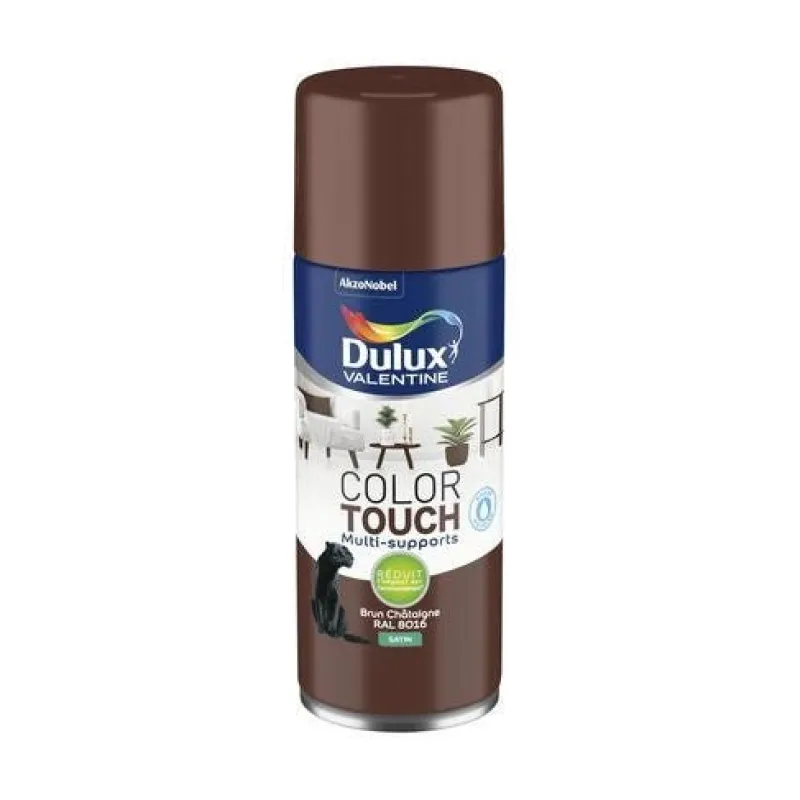 Discount DULUX VALENTINE Peinture aérosol Color Touch Satin Brun Châtaigne 400ml