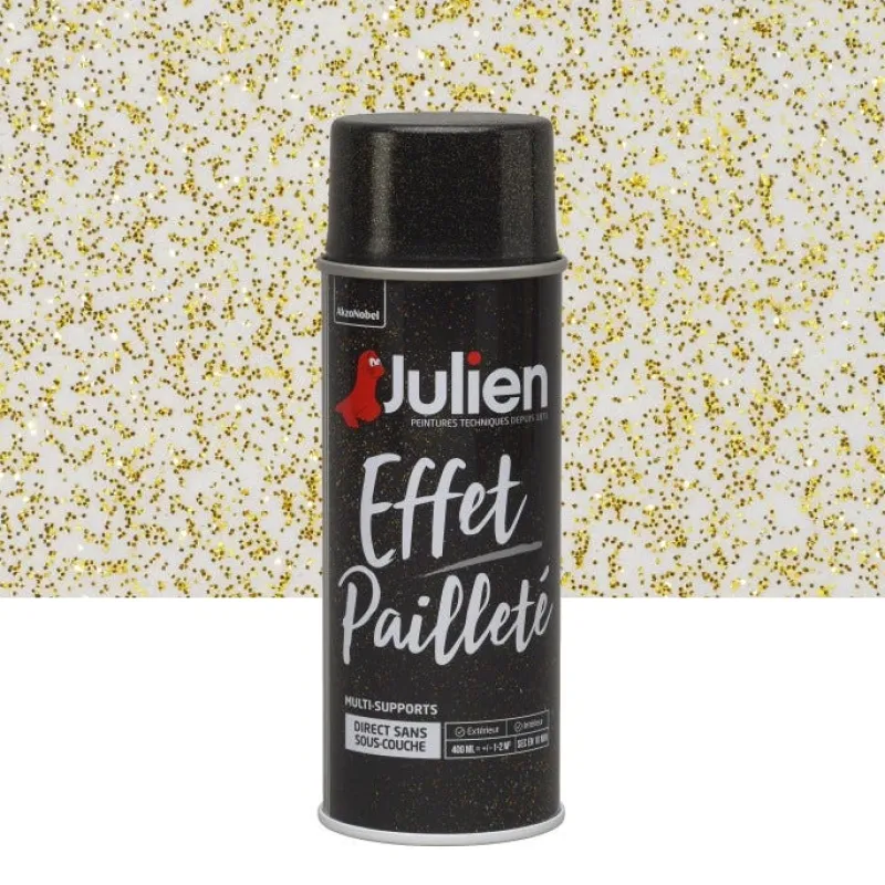 Clearance JULIEN Peinture aérosol effet pailleté 400 ml or