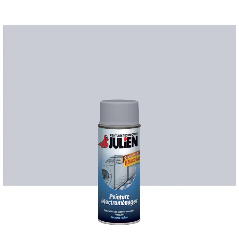 JULIEN Peinture Aérosol Électroménager Satin Gris Alu 400 ml