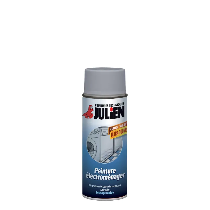 JULIEN Peinture Aérosol Électroménager Satin Gris Alu 400 ml