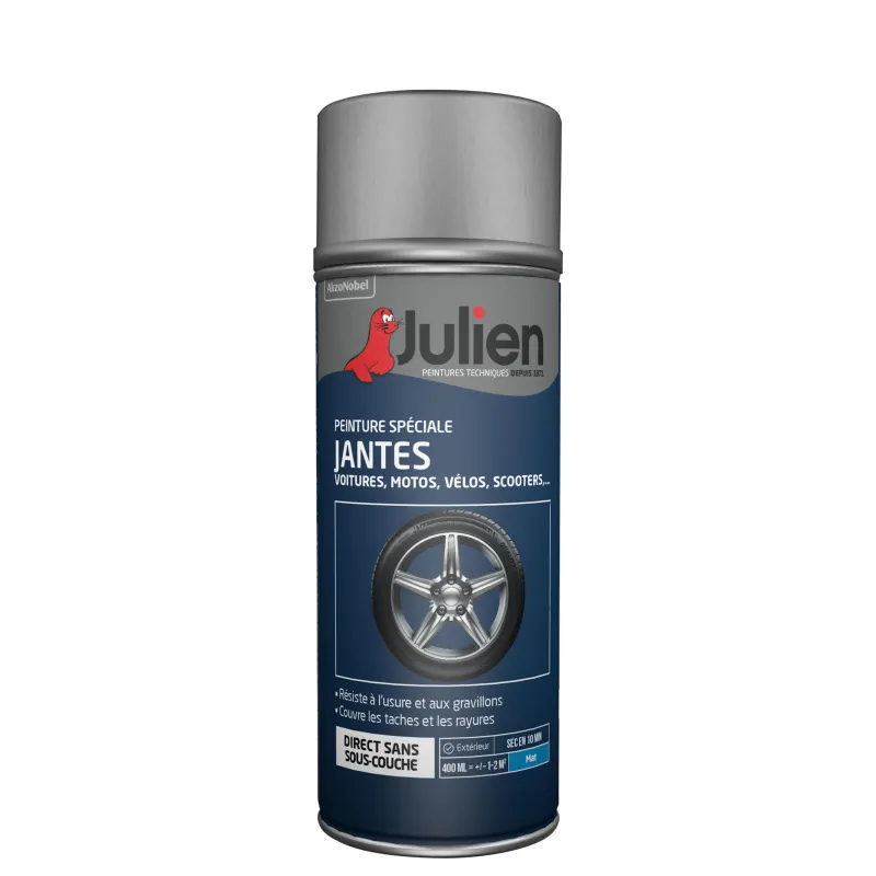 Discount JULIEN Peinture aérosol spécial jantes noir mat 400 ml