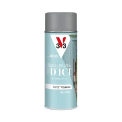Discount V33 Peinture bois aérosol couleurs d'ici bleu grisé 400ml