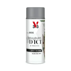 Online V33 Peinture bois aérosol couleurs d'ici blanc ral9010 400ml