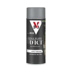 Clearance V33 Peinture bois aérosol couleurs d'ici anthracite 400ml