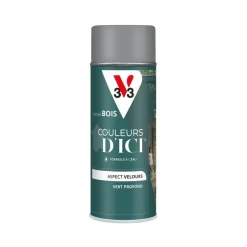 V33 Peinture bois aérosol couleurs d'ici vert profond 400ml