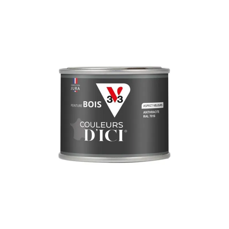 V33 Peinture bois couleurs d'ici anthracite 7016 125ml