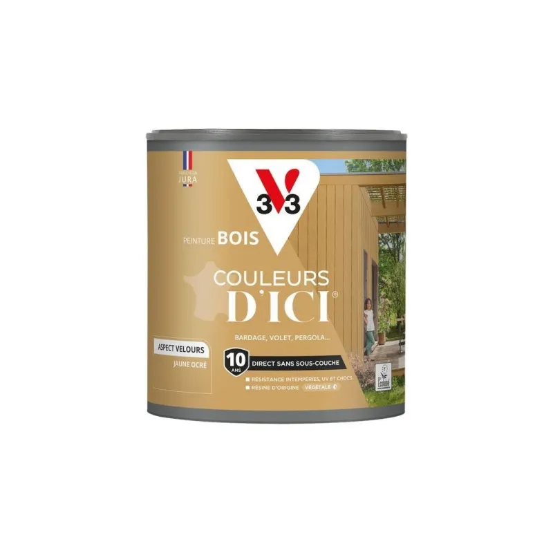 V33 Peinture bois extérieur couleurs d'ici jaune ocré 0,5L