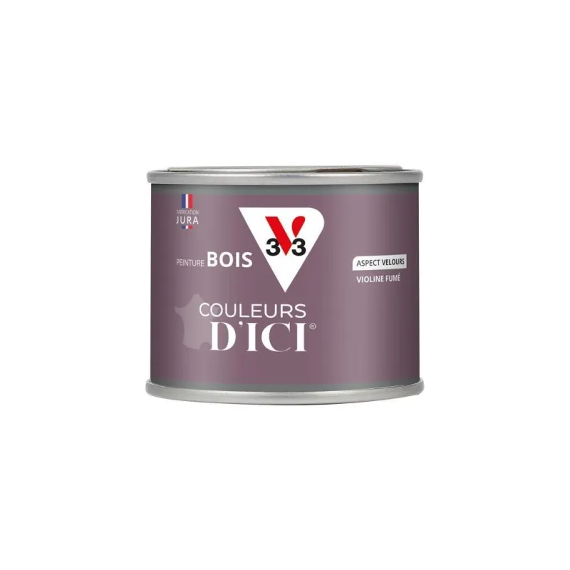 Clearance V33 Peinture bois extérieur couleurs d'ici violine fumée 125ml